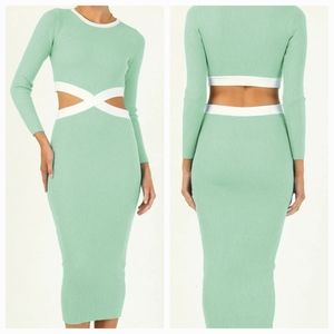 Women's Sweater Round Neck Solid Color Sexy Cut Out Rib Long Sleeves Dre…